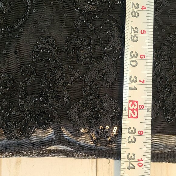 Altar'd State Black Ania Sequin Beaded Lace Dress NEW Large Cocktail Goth Glam - Picture 5 of 9